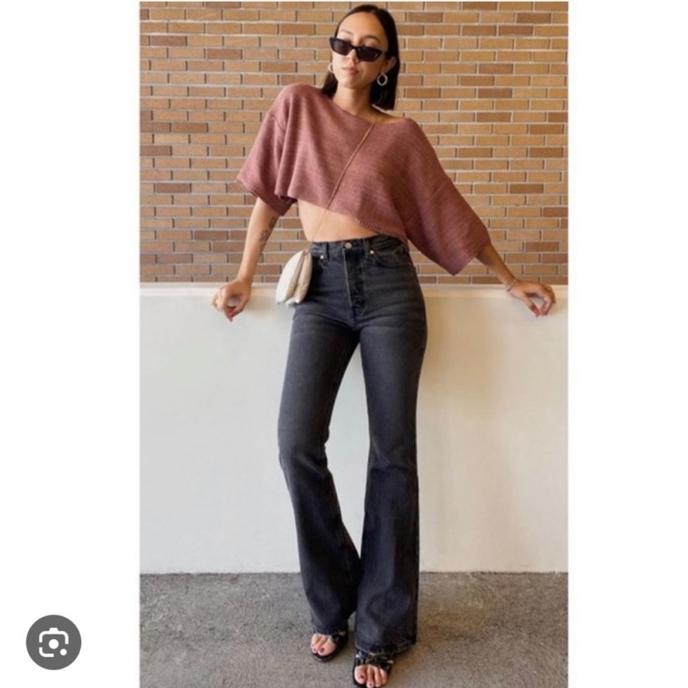 BDG Super High Rise Flare Gray Jeans